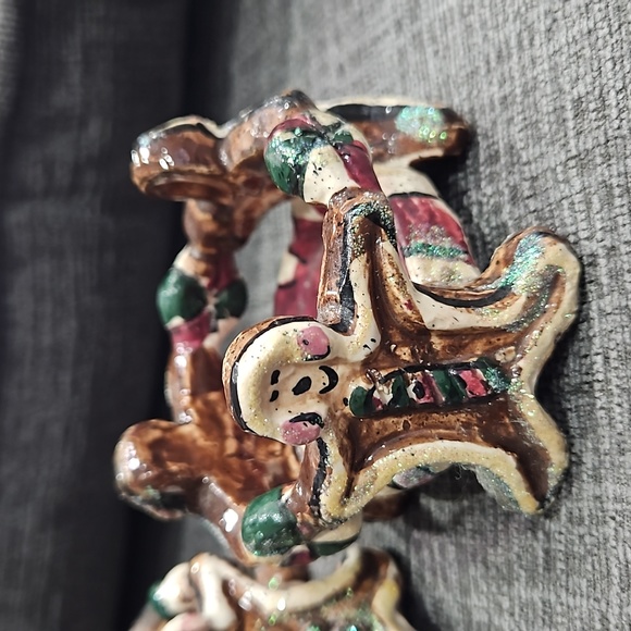 💥50% sale💥SET OF 2 Heather Goldminc ceramic gingerbread votive holders #1029 - Picture 2 of 6